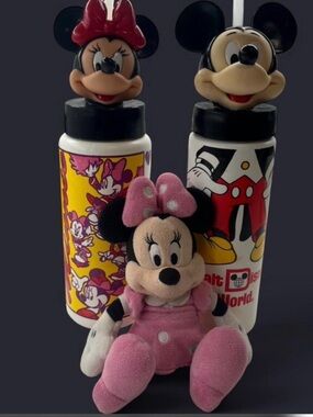 Disney Minnie Mouse Mickey Mouse Water Bottles and Plush Minnie Mouse